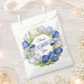 Elegant Watercolor Tulip Wreath Wedding Blue Ivory Geschenktütchen (Ausgeschnitten)