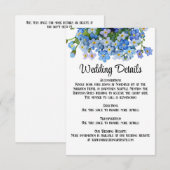 Elegant Watercolor Vergiss-me-not Wedding Begleitkarte (Vorne/Hinten)