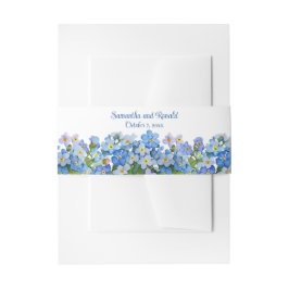 Elegant Watercolor Vergiss-me-not Wedding Einladungsbanderole