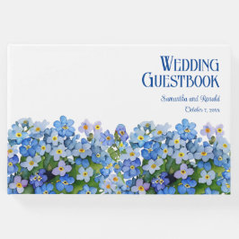 Elegant Watercolor Vergiss-me-not Wedding Gästebuch