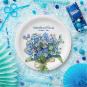 Elegant Watercolor Vergiss-me-not Wedding Pappteller (Party)