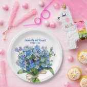 Elegant Watercolor Vergiss-me-not Wedding Pappteller (Party)
