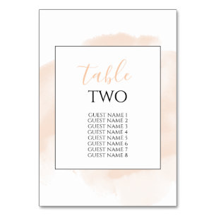 Elegant Watercolor Wedding Guest Names Tischnummer