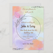 Elegant Watercolor Wedding Invitation Einladung (Vorne/Hinten)