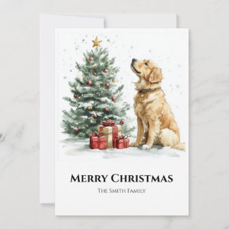 Elegant Watercolor Weihnachten und Hund