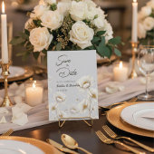 Elegant Watercolor White Floral Wedding Save The Date