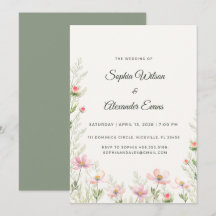 Elegant Watercolor Wildflower Meadow Wedding 