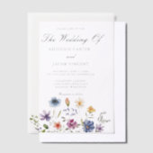 Elegant Watercolor Wildflower Spring Wedding Pergament Einladungen (Versetzt)