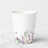 Elegant Watercolor Wildflowers Bridal Shower Pappbecher (Rechts)
