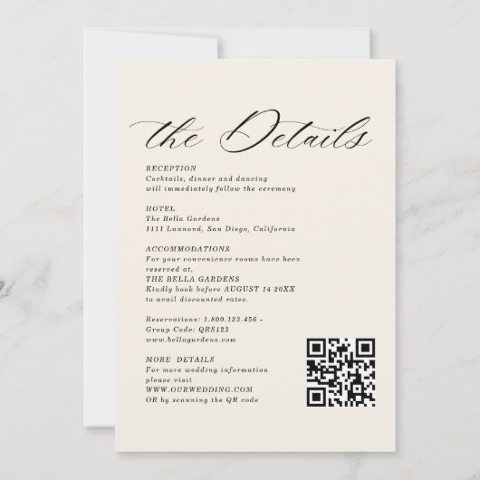 Elegant Watercolor Wldflowers Meadow Details RSVP Einladung (Rückseite)