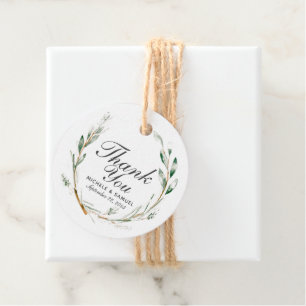 Elegant Watercolor Wreath Vielen Dank für Ihre Unt Geschenkanhänger