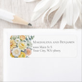 Elegant Watercolor Yellow Peach Sage Green Flowers