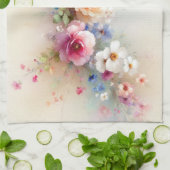 Elegant Watercolour Aquarell Flower Art Template Geschirrtuch (Gefaltet)