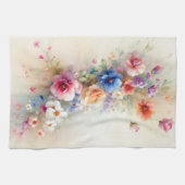 Elegant Watercolour Aquarell Flower Art Template Geschirrtuch (Horizontal)