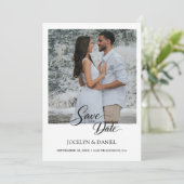Elegant Waterfall Photo Save the Date Card Einladung (Stehend Vorderseite)