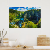 Elegant waterfall scenic, Croatia Poster (Küche)