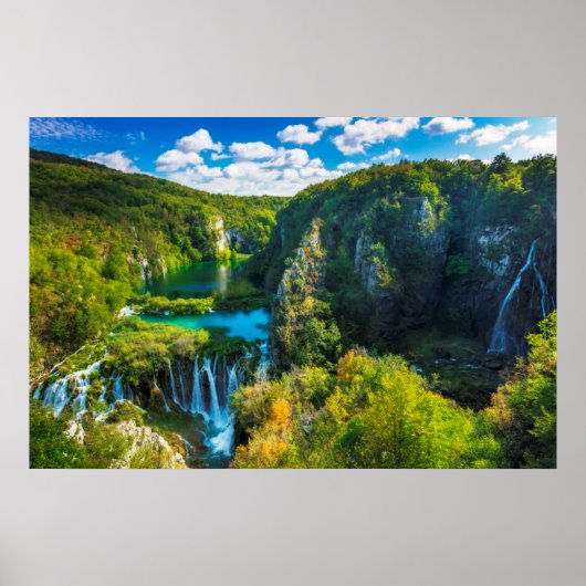 Elegant waterfall scenic, Croatia Poster (Vorne)