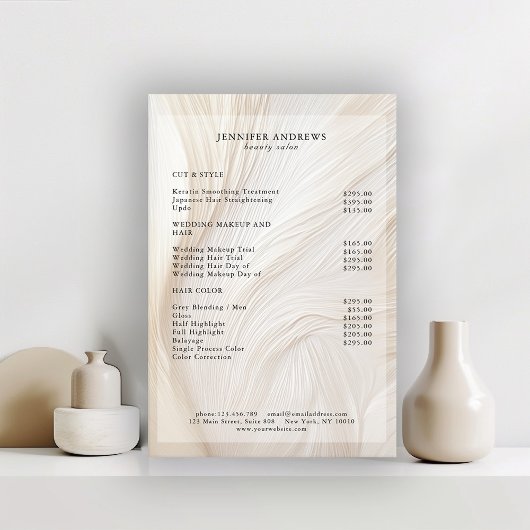 Elegant, Waves, Salon, Preislisten-Poster Poster