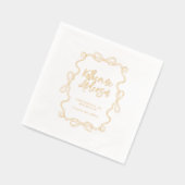 Elegant Wavy Border Bow Graduation Party Servietten Mit Folie (Links)