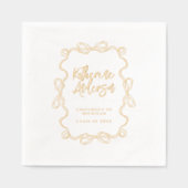 Elegant Wavy Border Bow Graduation Party Servietten Mit Folie (Vorderseite)