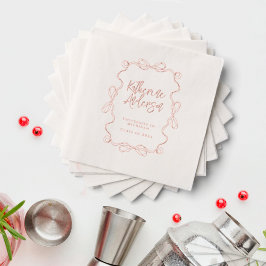 Elegant Wavy Border Bow Graduation Party Servietten Mit Folie