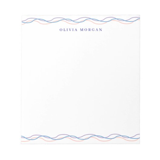 Elegant wavy border soft pastel tones notizblock (Vorderseite)