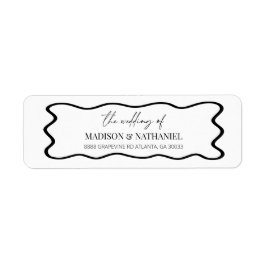 Elegant Wavy Border Wedding Return Address