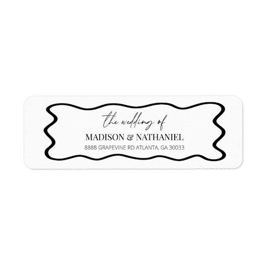Elegant Wavy Border Wedding Return Address (Vorne)