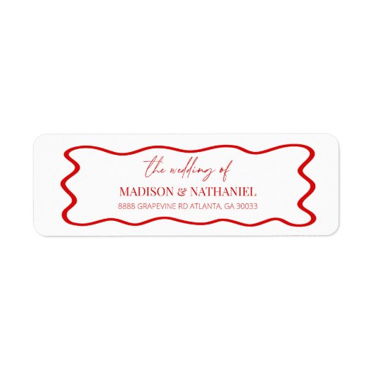 Elegant Wavy Border Wedding Return Address (Vorne)