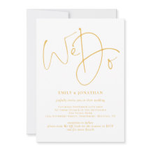 Elegant We do Golden Script QR Code Hochzeit