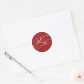 Elegant We Do Red Wedding Script Runder Aufkleber (Umschlag)