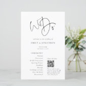 Elegant We Do Share Fotos Qr Code Hochzeitsprogram (Stehend Vorderseite)