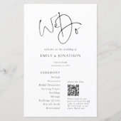 Elegant We Do Share Fotos Qr Code Hochzeitsprogram (Vorderseite)