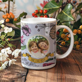 Elegant We Love You Floral Queen Bee Photo Mug Kaffeetasse