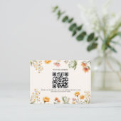 Elegant Weadow Wildblume Hochzeit Qr Code Hochzeit Begleitkarte (Stehend Vorderseite)