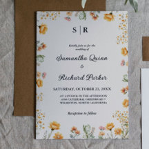 Elegant Weadow Wildblume Monogram Wedding
