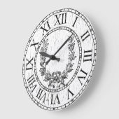 Elegant Weathered French Kreath Personalize Große Wanduhr (Winkel)