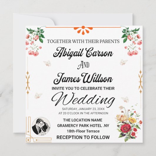 ELEGANT WEDD CARD EINLADUNG (Vorderseite)