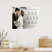 Elegant Wedding 10 table Seating Chart with Photo Poster (Küche)