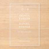 Elegant Wedding Acryleinladungen (Vorderseite)