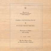 Elegant Wedding Acrylic Invitation Acryleinladungen (Vorderseite)