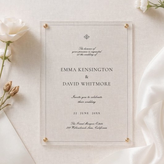 Elegant Wedding Acrylic Invitation Acryleinladungen