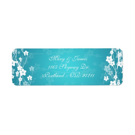 Elegant Wedding Address Cherry Blossom Blue (Vorne)