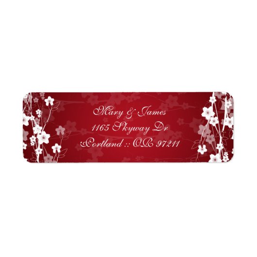 Elegant Wedding Address Cherry Blossom Red (Vorne)