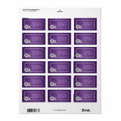 Elegant Wedding Address Dahlia Floral Lila Adressaufkleber (Vorne)