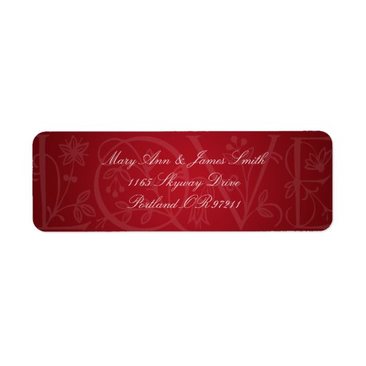 Elegant Wedding Address Liebe Geblüht Red (Vorne)