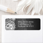 Elegant Wedding Address Paisley Lace Black (Insitu)