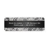 Elegant Wedding Address Paisley Pattern Black (Vorne)