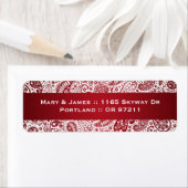 Elegant Wedding Address Paisley Pattern Red (Insitu)