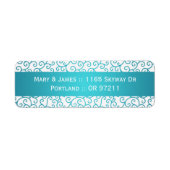 Elegant Wedding Address Wirbel Pattern Aqua Blue (Vorne)